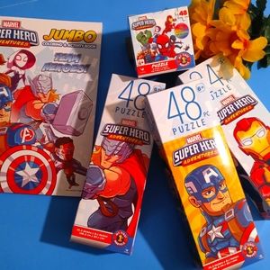 5PC Marvel Super Heroes Adventure Puzzles & More